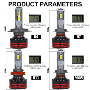 Accessoires d'éclairage automobile 2024 M8 Pro Phare LED 120W à deux tubes en cuivre pour voiture H11 H7 9005 Faro H4 Phare LED - Product Image 5