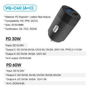 Ricarica rapida caricabatteria Usb per auto accendisigari PD 65W ricarica rapida per <span class=keywords><strong>Samsung</strong></span> - Product Image 2