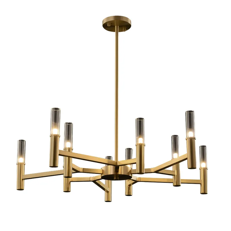 Zhongshan Factory Custom Postmodern Chandelier Light Luxury Restoration Solid Brass Chandelier Flat For Home