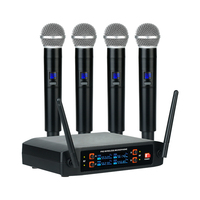 Ensemble de microphones sans fil UHF abordables avec 4 micros pour le karaoké, le chant, les réunions d'église et les événements de groupe