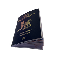 Édition en gros A3 A4 feuille à chaud couverture rigide passeport pour animaux de compagnie impression de livre de service couleur de style personnalisé