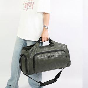 High Quality PU Leather Luggage Bag Waterproof Large Capacity <b>Storage</b> Bag Outdoor Business Travel Bags for Men - Product Image 1