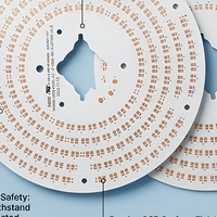 PCB LED rond personnalisé, substrat MCPCB en aluminium pour éclairage de plafond et éclairage industriel, certifié ROHS/ISO9001