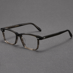 Rectangle Full Rim <b>Eyeglasses</b> Solid Black <b>Frame</b> Anti-Uv Unisex Adults Vision Correction <b>Frames</b> - Product Image 1