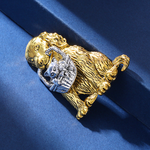 Broches de luxe pour femmes, en alliage de cristal de strass, avec motif d'animal mignon <span class=keywords><strong>Golden</strong></span> <span class=keywords><strong>Retriever</strong></span>, broches de créateur personnalisables - Product Image 3