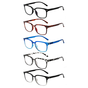 Lunettes de lecture anti-lumière bleue carrées en PC de haute qualité, personnalisées, avec charnières à ressort, multicolores, pour presbytie, hommes/femmes - Product Image 1