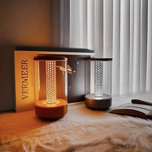 Lampu meja LED sentuh portabel dapat diredupkan bar kamar tidur lampu meja grosir isi ulang lampu malam akrilik nyaman modern - Product Image 1