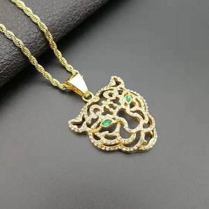 Free Sample Hiphop Style Green Eye Hollow Lion Head <b>Animal</b> Gold Plated Stainless Steel Pendant <b>Crystal</b> Rhinestone Claw Setting - Product Image 2