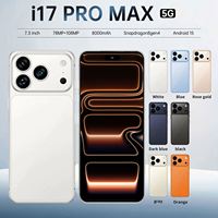 Smartphone I17 Pro Max 7,3 pouces, appareil photo 108MP, batterie 8000mAh, Android 15, Octa Core, LTE, HD 90Hz, prend en charge le français, 16 Go + 1 To
