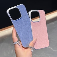 Coque de téléphone en cuir sans cadre d'origine pour iPhone 16 15 14 Pro Max Plus Couverture arrière de protection à charge sans fil magnétique