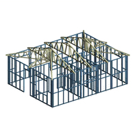 Matériaux de construction métalliques modernes de luxe résistants au vent fabriqués en Chine, structure en acier préfabriquée pour villa