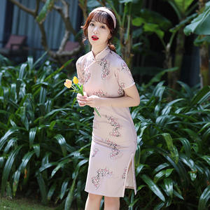 Capa de longitud media Qipao diario mujeres mejora Retro Slim Fit joven estudiante niñas estilo chino vestido <span class=keywords><strong>Cheongsam</strong></span> precio de fábrica - Product Image 4
