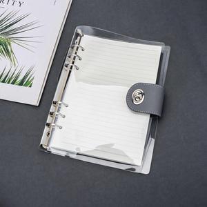 A5 B5 <b>Plastic</b> Clear PVC Budget Binder Journal Refillable <b>Transparent</b> Loose-leaf Ring Binder Notebook with Lock Leather Snap - Product Image 5