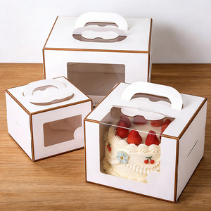 กล่องบรรจุภัณฑ์ของขวัญเค้กสำหรับงานแต่งงาน งานวันเกิด ขนมอบ ของหวานคริสต์มาส ทำจากวัสดุรีไซเคิลตามสั่ง - Product Image 2