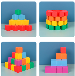 Blocs de construction en forme de <span class=keywords><strong>cube</strong></span> arc-en-ciel en gros, jouet éducatif unisexe à faire soi-même, <span class=keywords><strong>cube</strong></span> de 3 cm, pour l'apprentissage de la pensée spatiale des enfants - Product Image 3
