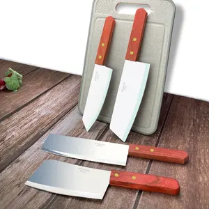 Fabrika OEM/toptan 12 adet paslanmaz çelik mutfak bıçağı seti ahşap saplı renk kutusunda şef bıçağı mutfak bıçakları seti