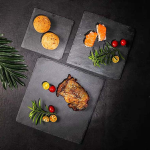 Vente <span class=keywords><strong>en</strong></span> gros pierre de roche naturelle <span class=keywords><strong>rectangulaire</strong></span>, service de Sushi Steak Restaurant plats de dîner assiette <span class=keywords><strong>en</strong></span> <span class=keywords><strong>ardoise</strong></span> noire - Product Image 3