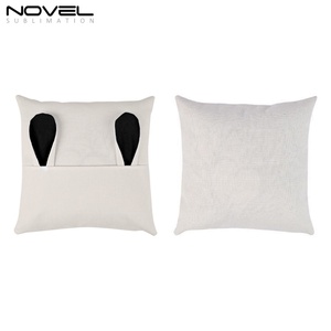 Cadeau de Pâques en gros, coussin avec motif d'oreilles de lapin, coussin à sublimation, housse de coussin personnalisée, oreilles de lapin, taie d'oreiller de poche - Product Image 5