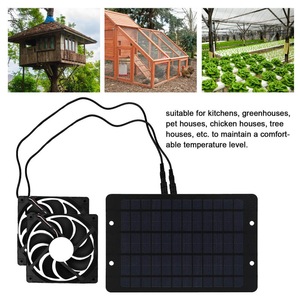 Ventilateur solaire 10W 12V à double ventilateur, portable, pour enclos d'animaux, utilisation en extérieur - Product Image 2