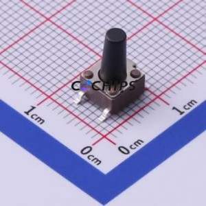 DTSMG-68K-S-V-T/R Tactile Switch SMD,6.2x6.2mm Switch Single Pole Single Throw Round Button Vertical Mount 12mm - Product Image 1