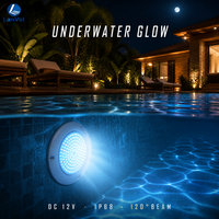 Lumière de piscine murale à double commande AC/DC12V, étanche IP68, en PC, remplie de résine, LED dimmable 18W-41W