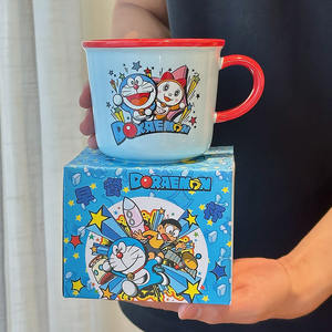 Doraemon <b>Ceramic</b> <b>Mug</b> With Handle Orange Yellow Blue Red Cartoon Design For Kids Back To School Spring 2025 Single Cup - Product Image 3