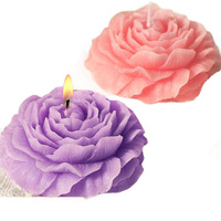 Nouvelle conception E130 bougie parfumée de pivoine d'arôme multicolore en forme de fleur de luxe vif vacances de cire de paraffine florale personnalisées