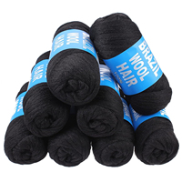 Cheveux en Laine Brésilienne de 70 Grammes en Gros pour Tressage Extension de Cheveux Brésilienne Cheveux Africains en Fil pour Dreadlocks Tresses Africaines Fausses Locs