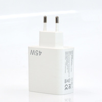 Chargeur mural USB A+C double QC3.0 à charge rapide PD GaN 45W Type-C pour Samsung Android Laptop, vente en gros personnalisée