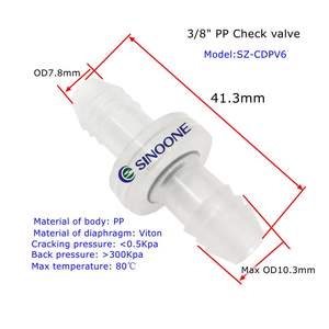 Lagedruk Eenrichtingsmembraanconnector Niet-Terugkerende Veer Terugslagklep Sus316 Veer 1/8 "-3/8" Maat Rohs Gecertificeerd Klein Plastic - Product Image 6