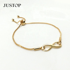 Wholesale Stainless Steel 18K <b>Gold</b> Plated Trendy Women's Geometric <b>Infinity</b> Charm <b>Bracelet</b> Pendant Classic Lucky Number 8 - Product Image 2