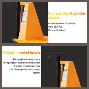 जिलिट हाई लिफ्ट हाइड्रोलिक पैलेट जैक 1 टन हाथ से संचालित कैंची लिफ्ट नए मैनुअल हाइड्रोलिक समायोज्य पैलेट ट्रक फोर्क लंबाई - Product Image 4