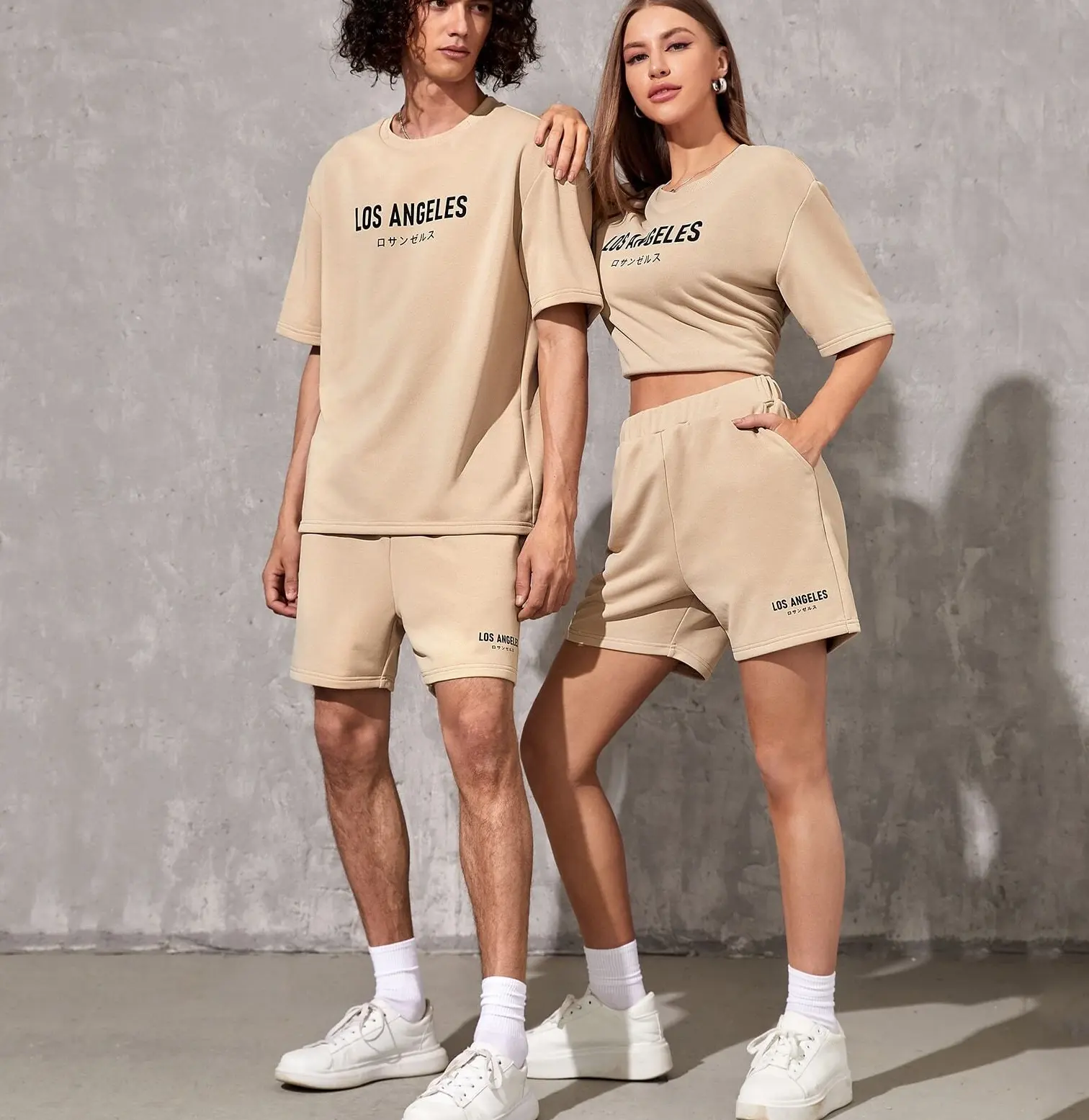 Summer Unisex 2 Piece Tracksuit Short Set Sweatsuit Customized Printed Short Sleeve Shorts T Shirt Set For Men