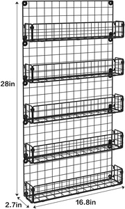 4 Tier Dây Kim Loại Treo Gia Vị Lưu Trữ Giá Nhà Bếp Gia Vị Organizer Chủ Treo Tường Gia Vị Giá - Product Image 4