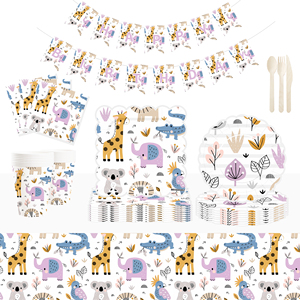 Juego de Vajilla Desechable con Diseño de Animales de Dibujos Animados para Niños DAMAI, Platos de Papel, Kit de Vajilla para Fiestas de Cumpleaños Infantiles - Product Image 2