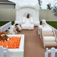 Ensemble de jeux gonflables pour bébés et enfants avec rebondisseur bleu en PVC de 0,55 mm – Équipement gonflable intérieur/extérieur pour fêtes résidentielles et location