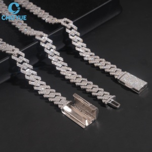 Collar Cubano de Plata de Ley 925 con Moissanita VVS, Joyería Fina para Fiestas de Compromiso, Venta al por Mayor para Joyerías - Product Image 2