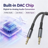 Cable de Audio Hi-Fi de 3.5mm con Blindaje de Lámina de Cobre Puro, Cable Auxiliar Macho a Macho de 3.5mm, Chapado en Oro para Altavoz de Coche, Auriculares, Cable para Portátil