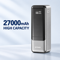 Batterie externe pour ordinateur portable 27000mAh 145W, charge rapide 100W, chargeur portable avec écran numérique intelligent et prise UFCS