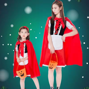 Halloween conte de fées Performance <span class=keywords><strong>petit</strong></span> <span class=keywords><strong>chaperon</strong></span> <span class=keywords><strong>rouge</strong></span> robe de princesse Noël Cosplay coton soie mascarade - Product Image 4
