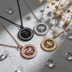 Collar con Colgante de Águila de Cristal al por Mayor, Acero Inoxidable, Chapado <span class=keywords><strong>en</strong></span> Oro de 18K y Oro Rosa, Joyería Patriótica de Herencia Alemana - Product Image 2