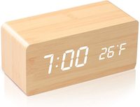 Réveil en bois Led d'alarme numérique décorative promotionnelle Réveil de bureau Led numérique en bois moderne sans fil