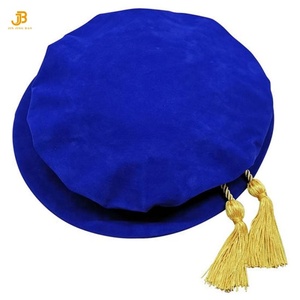 Topi wisuda PHD topi Bonnet <span class=keywords><strong>Tudor</strong></span> godie IE Universitas beludru gaya Inggris uniseks dengan rumbai kabel - Product Image 3