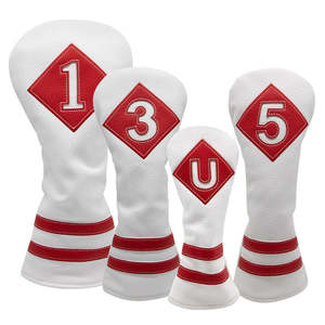 Housse de tête de club de golf en cuir avec logo brodé et lettres imprimées pour driver de golf - Product Image 1