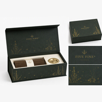 Confezione Regalo Artigianale Verde Foresta per Bastoncini d'Incenso del Ramadan con Laminazione Opaca, Packaging Rigido in Cartone Personalizzabile per Set di Incenso