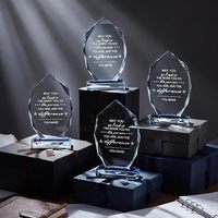 Trophée en cristal moderne gravé sur mesure pour plaque de récompense en cristal pré-assemblée pour la réunion annuelle de l'entreprise, reconnaissance des employés