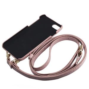 Étui de téléphone en cuir véritable à bandoulière motif <span class=keywords><strong>croco</strong></span> avec sangle pour iPhone – Coque arrière pour filles - Product Image 3
