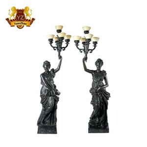 Statue de sirène en bronze taille réelle, décoration de jardin, sculpture de lampe de maintien de sirène en bronze - Product Image 2