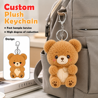 Fabricant de peluches animales, porte-clés en peluche, design personnalisé, broderie mignonne, porte-clés en peluche ours en peluche de dessin animé
