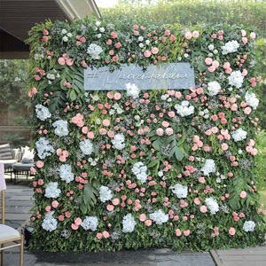 Panel de Pared Verde Artificial MoKtong con Helechos y Flores, Fondo de Hierba Artificial Realista con Hiedra de Seda para Interiores de Restaurantes y Cafés - Product Image 4